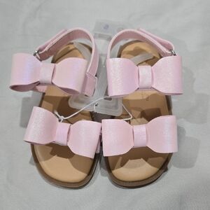 Cat & Jack Pink Bow Sandals - Girls Size 6